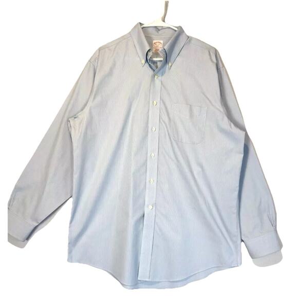Brooks Brothers 346 Button Down Shirt Mens 16-1/2 Blue Check Long Sleeve - Picture 1 of 4